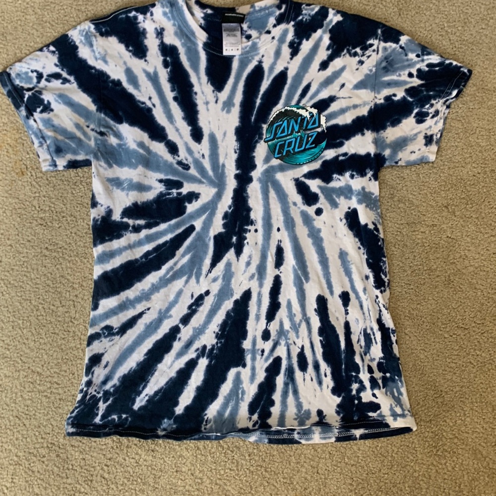 Blue tie dye Santa Cruz shirt